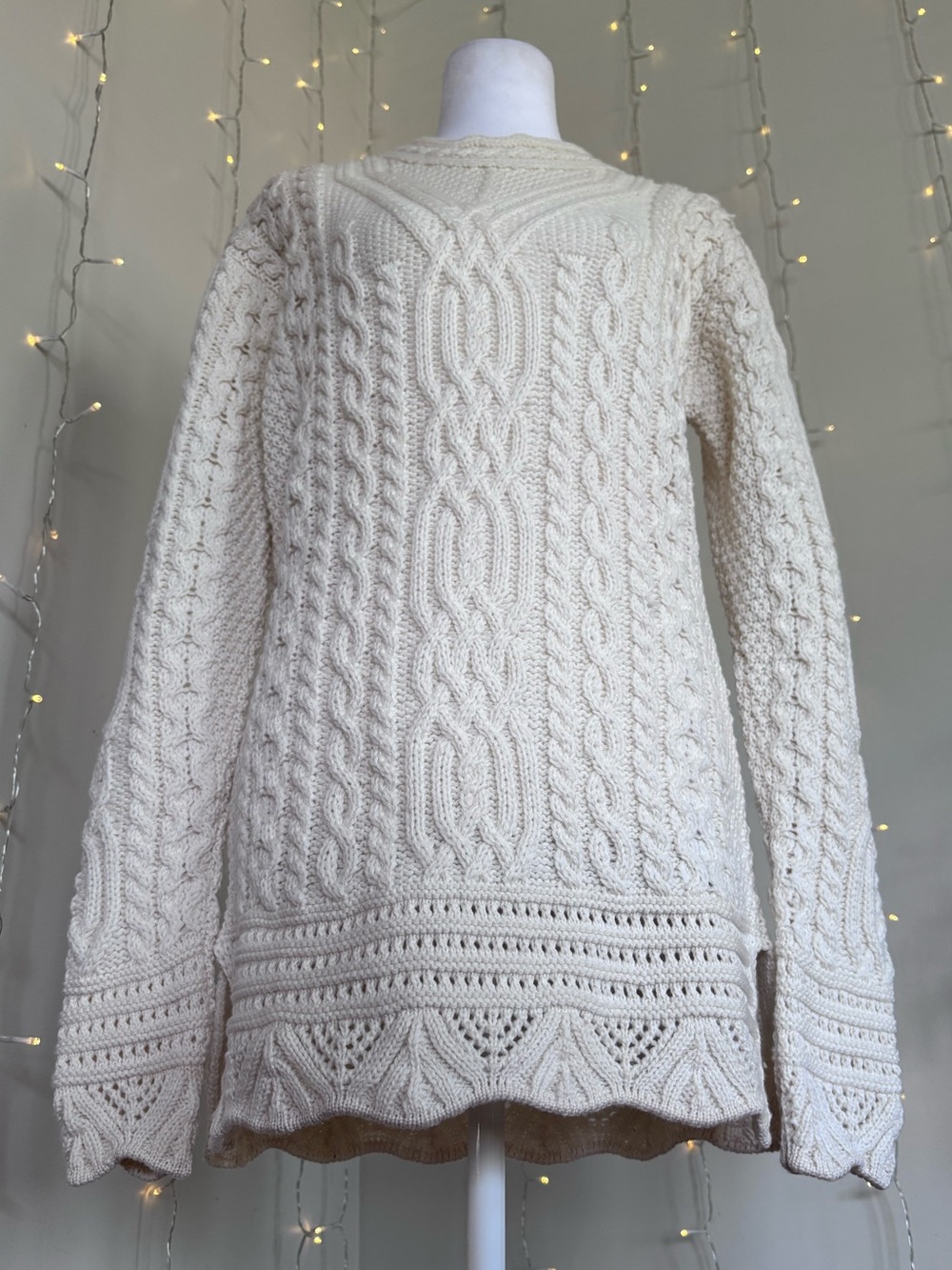 The Irish Store 100% Merino Wool Aran Tunic Sweater